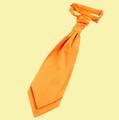 Fluorescent Orange Mens Plain Satin Pre-tied Ruche Wedding Cravat Necktie 