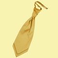 Gold Mens Plain Satin Pre-tied Ruche Wedding Cravat Necktie 