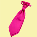 Hot Pink Mens Plain Satin Pre-tied Ruche Wedding Cravat Necktie 
