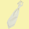 Ivory Mens Plain Satin Pre-tied Ruche Wedding Cravat Necktie 