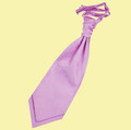 Lilac Mens Plain Satin Pre-tied Ruche Wedding Cravat Necktie 
