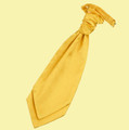 Marigold Yellow Mens Plain Satin Pre-tied Ruche Wedding Cravat Necktie 
