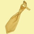 Gold Boys Plain Satin Pre-tied Ruche Wedding Cravat Necktie 