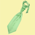 Lime Green Boys Plain Satin Pre-tied Ruche Wedding Cravat Necktie 