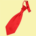 Scarlet Red Boys Plain Satin Pre-tied Ruche Wedding Cravat Necktie 