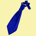 Royal Blue Boys Plain Satin Pre-tied Ruche Wedding Cravat Necktie 