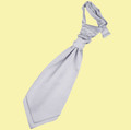 Silver Grey Boys Plain Satin Pre-tied Ruche Wedding Cravat Necktie 