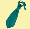 Teal Green Boys Plain Satin Pre-tied Ruche Wedding Cravat Necktie 