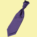 Cadbury Purple Mens Plain Shantung Pre-tied Ruche Wedding Cravat Necktie 