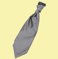 Steel Grey Mens Plain Shantung Pre-tied Ruche Wedding Cravat Necktie 