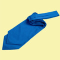 Electric Blue Mens Plain Satin Self-Tie Wedding Cravat Necktie 