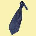 Black And Blue Mens Swirl Microfibre Pre-tied Ruche Wedding Cravat Necktie 