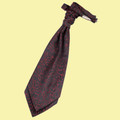 Black And Burgundy Mens Swirl Microfibre Pre-tied Ruche Wedding Cravat Necktie 