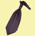 Black And Purple Mens Swirl Microfibre Pre-tied Ruche Wedding Cravat Necktie 