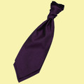 Cadbury Purple Mens Greek Key Microfibre Pre-tied Ruche Wedding Cravat Necktie 