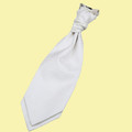 Ivory Mens Greek Key Microfibre Pre-tied Ruche Wedding Cravat Necktie 