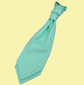 Mint Green Mens Greek Key Microfibre Pre-tied Ruche Wedding Cravat Necktie 