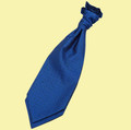 Royal Blue Mens Greek Key Microfibre Pre-tied Ruche Wedding Cravat Necktie 
