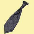 Charcoal Grey Mens Paisley Microfibre Pre-tied Ruche Wedding Cravat Necktie 