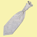 Ivory Mens Paisley Microfibre Pre-tied Ruche Wedding Cravat Necktie 