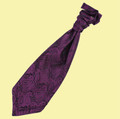 Purple Mens Paisley Microfibre Pre-tied Ruche Wedding Cravat Necktie 