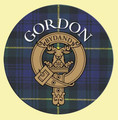 Gordon Clan Crest Tartan Cork Round Clan Badge Coasters Set of 4