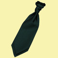 Dark Green Boys Greek Key Microfibre Pre-tied Ruche Wedding Cravat Necktie 