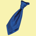 Royal Blue Boys Greek Key Microfibre Pre-tied Ruche Wedding Cravat Necktie 