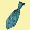 Teal Green Boys Paisley Microfibre Pre-tied Ruche Wedding Cravat Necktie 