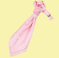 Baby Pink Boys Swirl Microfibre Pre-tied Ruche Wedding Cravat Necktie 