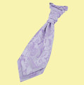 Lilac Boys Floral Microfibre Pre-tied Ruche Wedding Cravat Necktie 