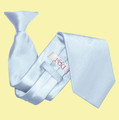Baby Blue Mens Plain Satin Clip-on Tie Wedding Necktie