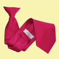 Crimson Red Mens Plain Satin Clip-on Tie Wedding Necktie Set Of Five