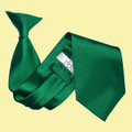 Emerald Green Mens Plain Satin Clip-on Tie Wedding Necktie Set Of Five
