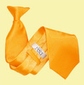 Fluorescent Orange Mens Plain Satin Clip-on Tie Wedding Necktie Set Of Five