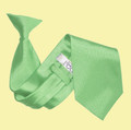 Lime Green Mens Plain Satin Clip-on Tie Wedding Necktie Set Of Five
