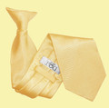 Pale Yellow Mens Plain Satin Clip-on Tie Wedding Necktie Set Of Five