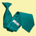 Teal Green Mens Plain Satin Clip-on Tie Wedding Necktie Set Of Five