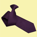 Cadbury Purple Mens Solid Check Microfibre Slim Clip-on Tie Wedding Necktie