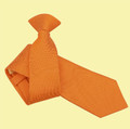 Celosia Orange Mens Solid Check Microfibre Slim Clip-on Tie Wedding Necktie