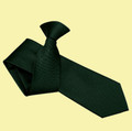 Dark Green Mens Solid Check Microfibre Slim Clip-on Tie Wedding Necktie