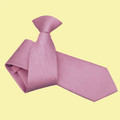 Light Pink Mens Solid Check Microfibre Slim Clip-on Tie Wedding Necktie