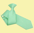 Mint Green Mens Solid Check Microfibre Slim Clip-on Tie Wedding Necktie
