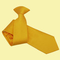 Sunflower Gold Mens Solid Check Microfibre Slim Clip-on Tie Wedding Necktie