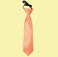 Coral Boys Plain Satin Elastic Tie Wedding Necktie 