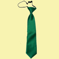 Emerald Green Boys Plain Satin Elastic Tie Wedding Necktie 