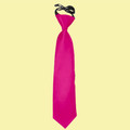 Hot Pink Boys Plain Satin Elastic Tie Wedding Necktie 