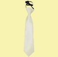 Ivory Boys Plain Satin Elastic Tie Wedding Necktie 