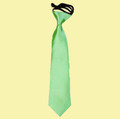 Lime Green Boys Plain Satin Elastic Tie Wedding Necktie 