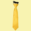 Marigold Yellow Boys Plain Satin Elastic Tie Wedding Necktie 